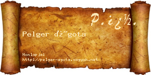 Pelger Ágota névjegykártya